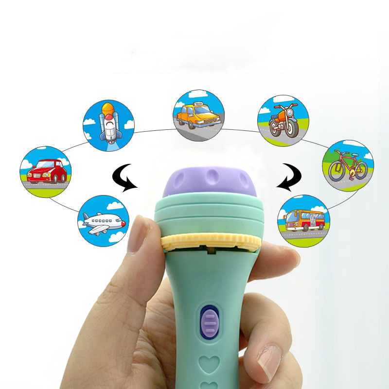 Flashlight Projector Baby Sleeping Story Book Torch Lamp Flashlight Projector Toy for Kid Holiday Birthday Early Education Toy