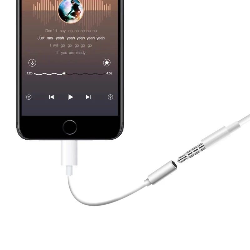 2pcs Earphone Converter Music Adaptor Cable for iPhone 6 7 8 Plus X XR XS 11 12 Pro/Max Lightning to 3.5mm Jack AUX Audio Adapte