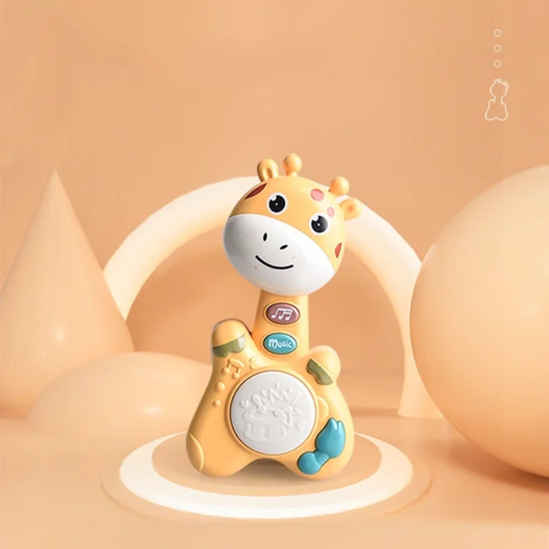 Musical Flashing Baby Cartoon Deer Hand Drum Early Learning Education Toys Infant Hand Bell Mobile Newborn Weep Tear Toy