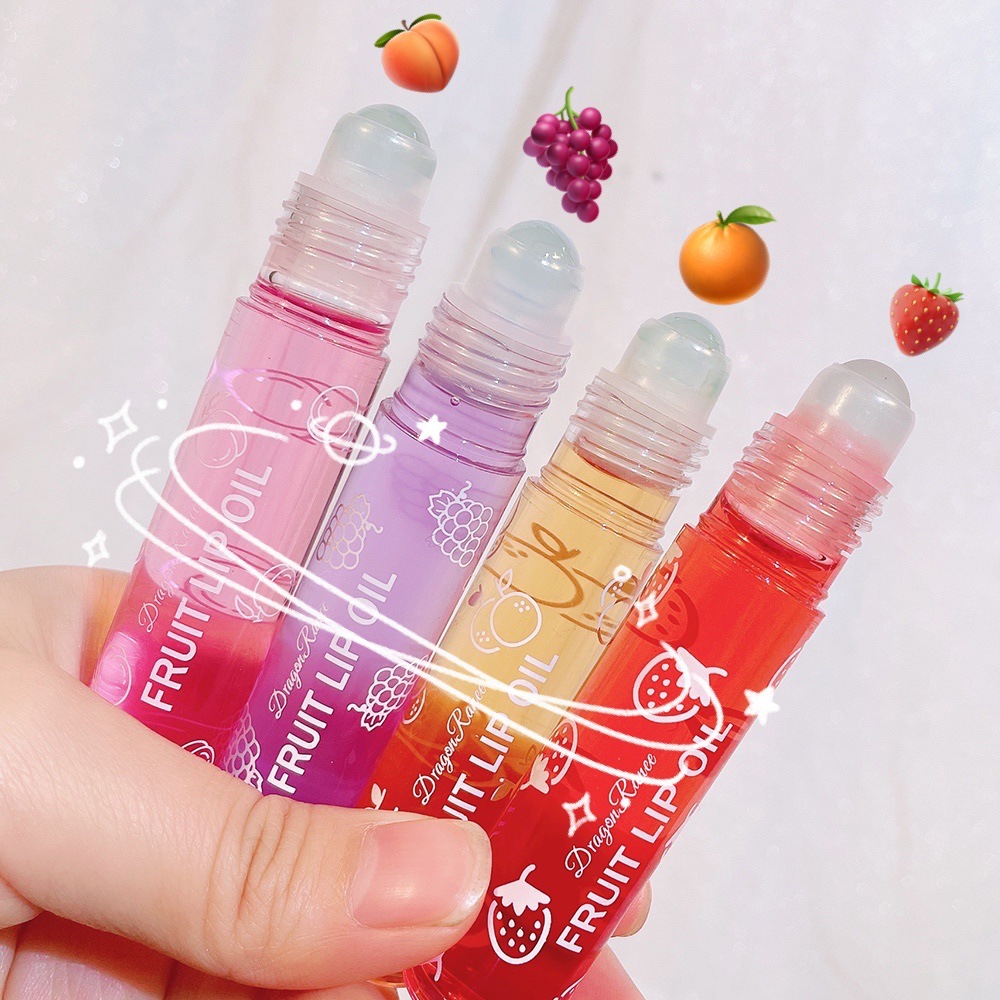 Dribbling Lip Oil Moisturizing&Moisturizing lipstick Liquid Moisturizing Rolling Ball Mouth Oil Colorless and Transparent Fruit