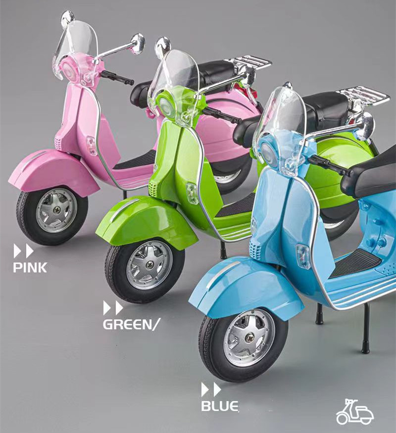 1/10 Roman Holiday/Vespa125 Sheep Alloy Car Model Simulation Motorcycle Children's Toy Car Decoration
