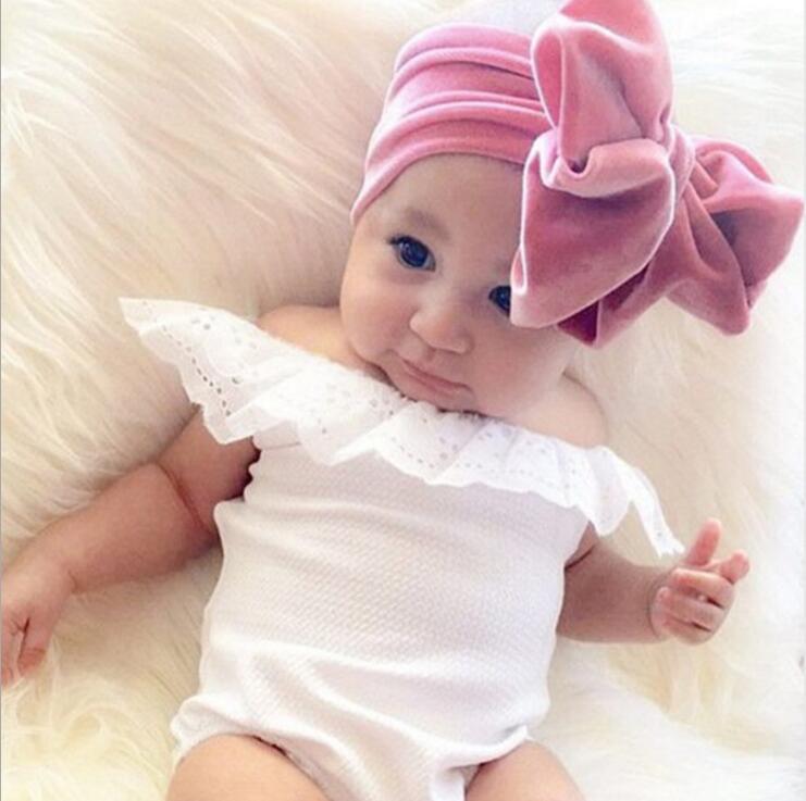 Kids Velvet Bow Turban Headband Baby Elastic Hair Wrap Knot Big Bowknot Hair Accessories Festival Headwear Gift