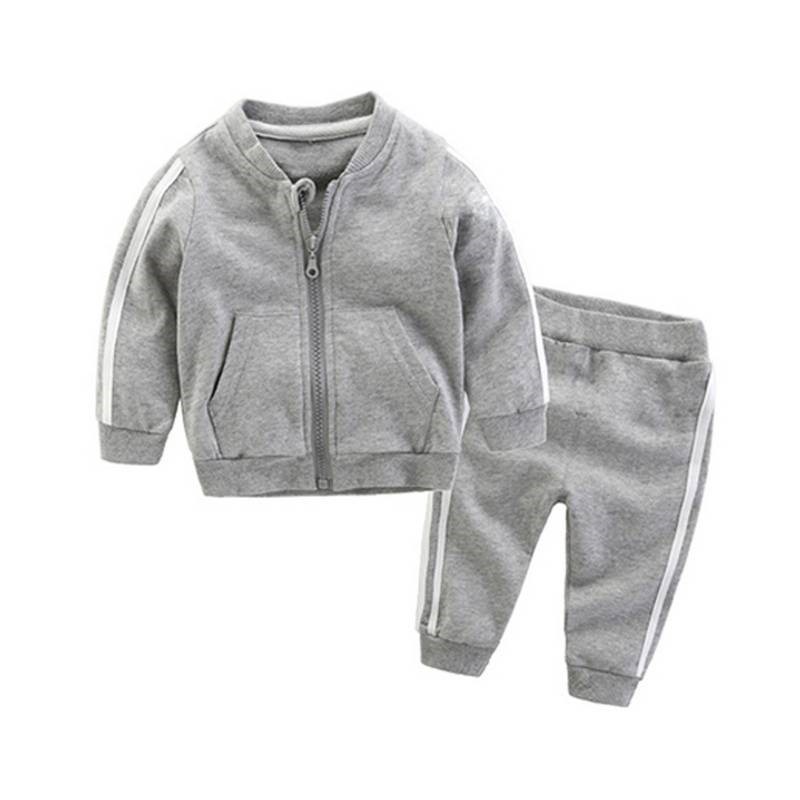 autumn fashion baby girl clothes cotton long sleeve solid zipper jacket+pants 2pcs bebes tracksuit baby boy clothing set