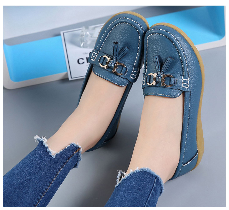 Women Genuine Leather Loafers Sheos Ballet Flats Ladies Shoes Female Spring Moccasins Casual Ballerina Shoes Women Sneakers