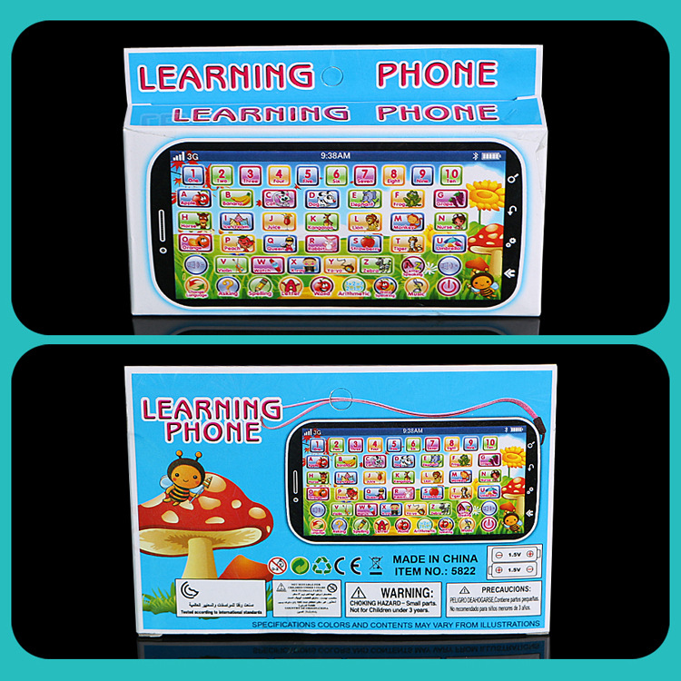 English Language Learning Machine Multifunction Toy Phone,ABC Letter Word Number Musical Yphone for Kid Educational Learning Toy