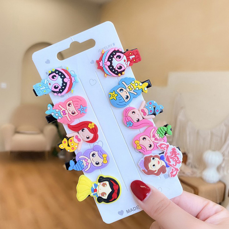 10PCS/Set New Girls Cute Cartoon Ice Cream Unicorn Hair Clips Kids Lovely Hairpins Headband Barrettes Fashion Hair Accessories