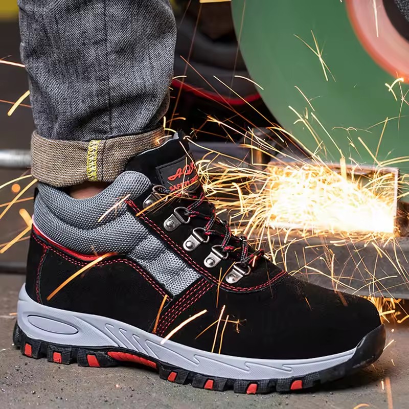 Autumn Winter High Top Safety Boots Men Anti Scalding Work Boots Steel Toe Shoes Construction Protective Boots Puncture-Proof