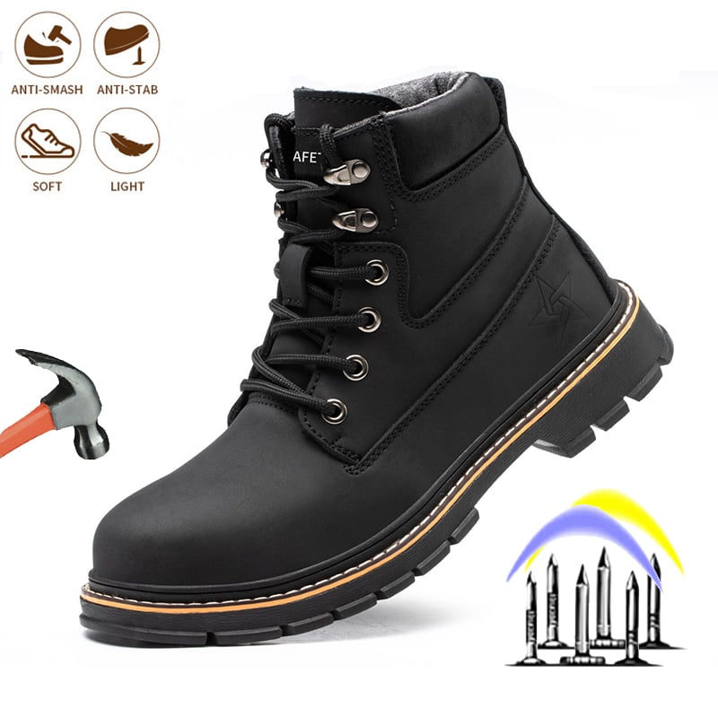Men Puncture Proof Safety Shoes Workplace Anti-smashing Anti-static Security Work Shoes Steel Toe Outdoor Ankle Hiking Sneakers