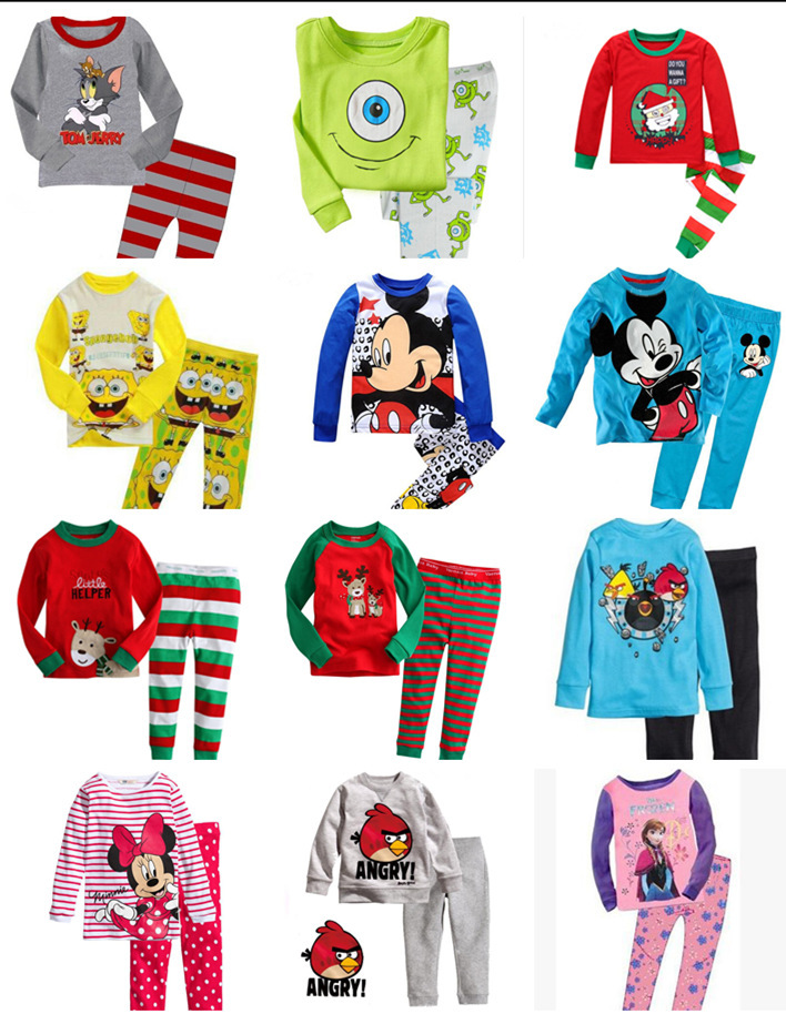 Baby Boy Girl Pyjamas sleeping suits Children Cartoon Pajamas Set for Boys Girls Spring Sleepwear Kids Long Sleeve Pijamas P020