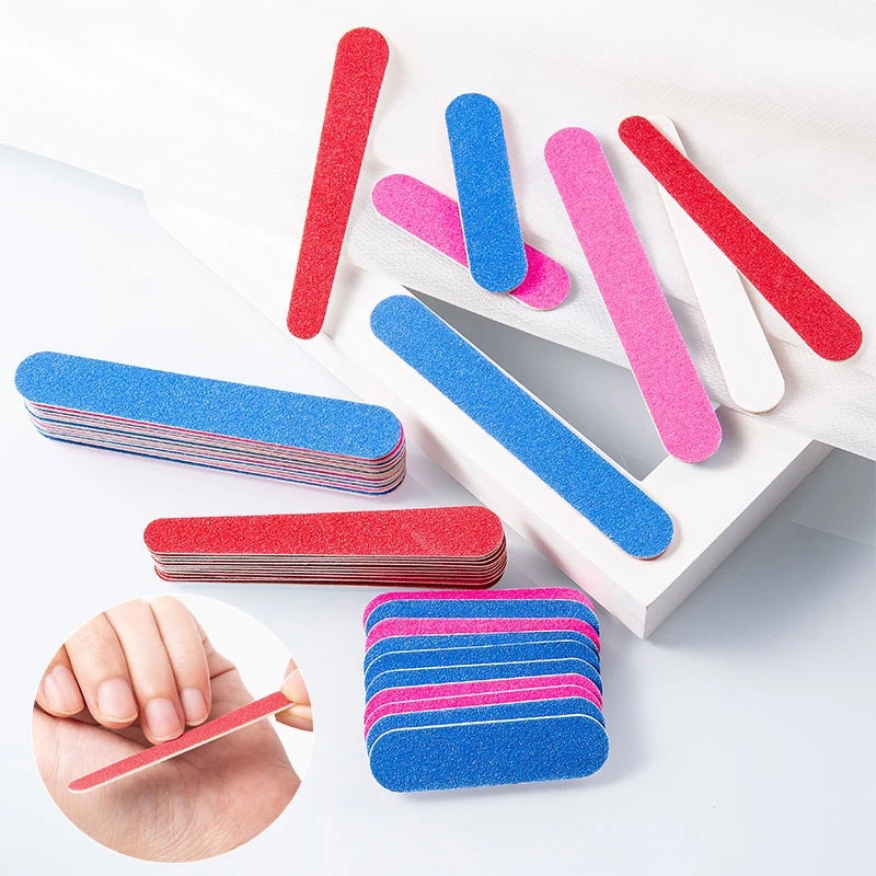 100Pcs/lot Nail Art Files Sandpaper UV Gel Polish Manicure Pedicure Tool Grinding Buffer Block Tips Double Side