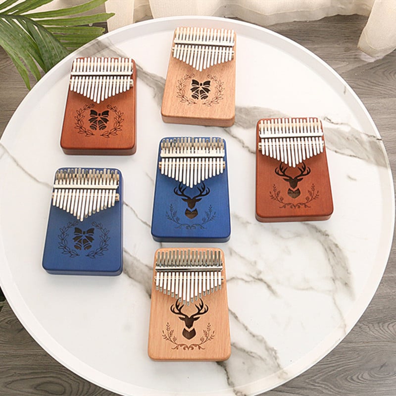 17 Keys Kalimba Thumb Piano Mahogany Body Musical Instruments With Learning Book Kalimba Piano Christmas Gift