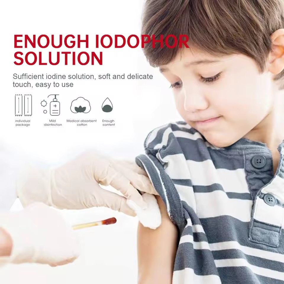 50PC/box Sumifun Iodine Swab Disinfected First Aid Kitdisposable Medical Alcohol Cotton Stick Emergency Care Sanitary Supplies
