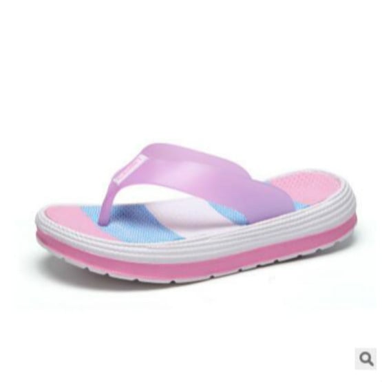 Summer Slippers Women Casual Massage Durable Flip Flops Beach Sandals Female Wedge Shoes Striped Lady Room Slippers