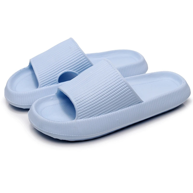 One word mop 3.2CM thick sole sandals with a sense of stepping on feces women's new summer couple EVA home raised soft sole bat