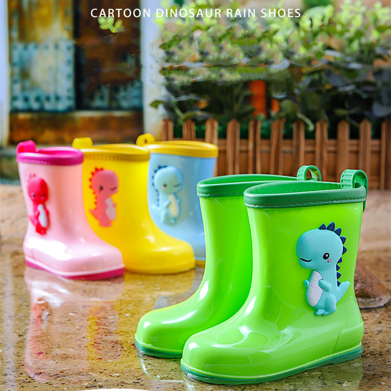 2023 new dinosaur cartoon kids rain boots men's and women's baby infant rain boots cotton-padded rain boots children's rain boot
