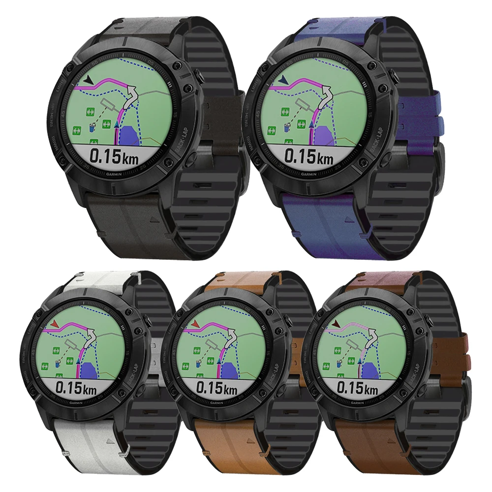 QuickFit 22 26mm Silicone Leather Strap For Garmin Fenix 6X Pro 6 7 7X 5 5X Plus Fenix 8 Epix Pro quatix8 Tactix8 47 51mm Correa