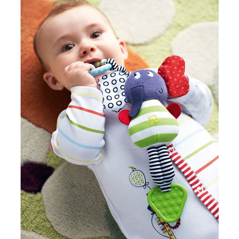 Baby Infant Kids Music Elephant Hanging Bed Soft Dolls Bell Plush Toys Teether