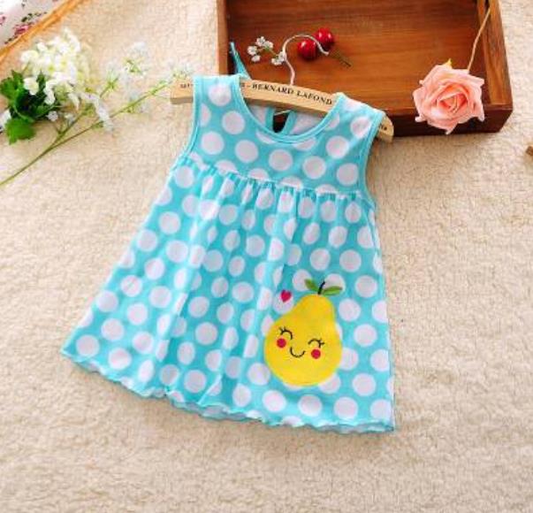 Little Girl in Sleeveless Dress Casual Cotton Vest Little Princess Dress