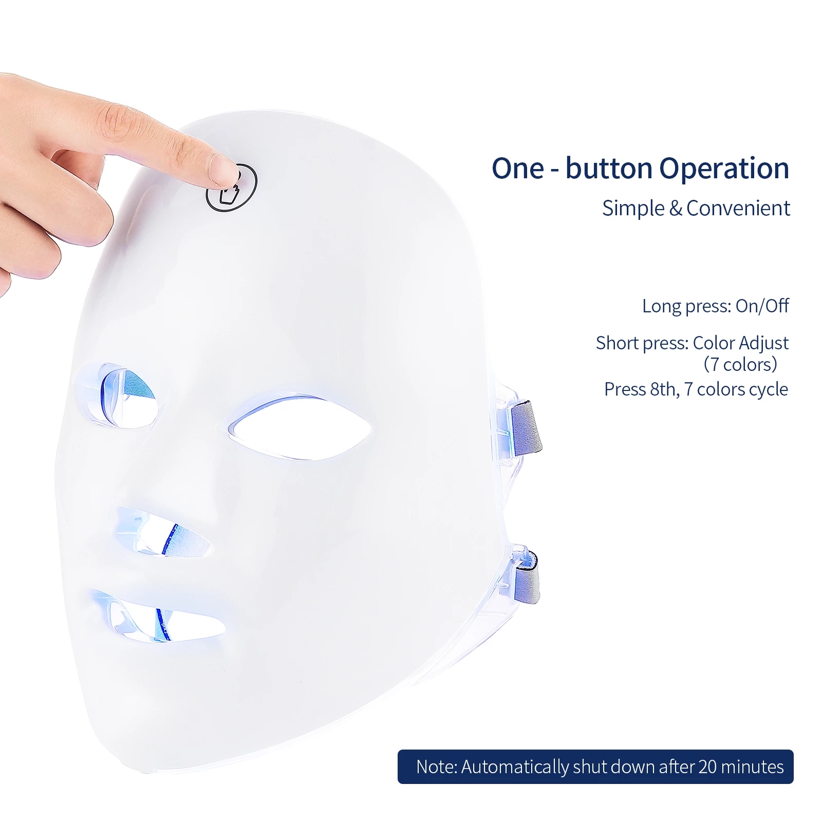 USB Charge 7Colors LED Facial Mask Photon Therapy Skin Rejuvenation Anti Acne Wrinkle Removal Skin Care Mask Skin Brightening