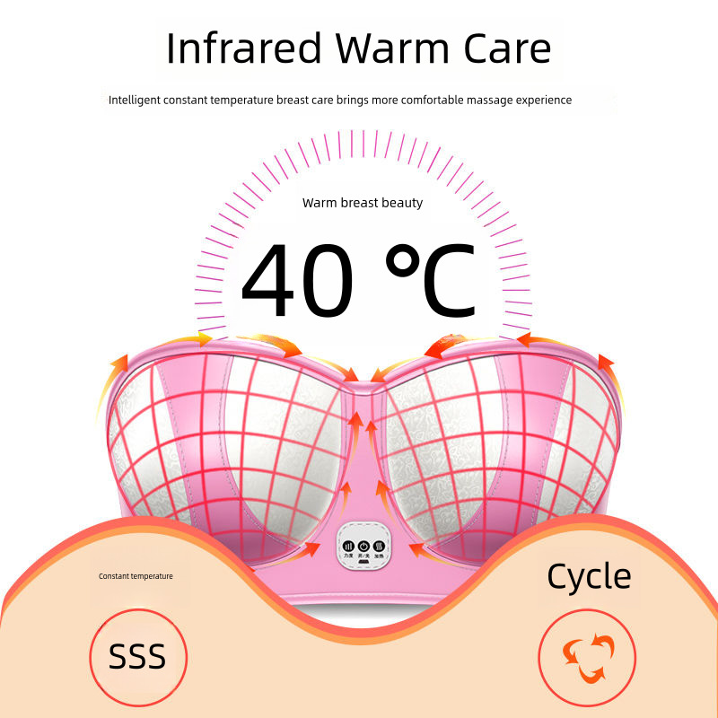 Intelligent breast massager kneading postpartum breast opening and blocking milk hot compress breast massage breast beauty devic