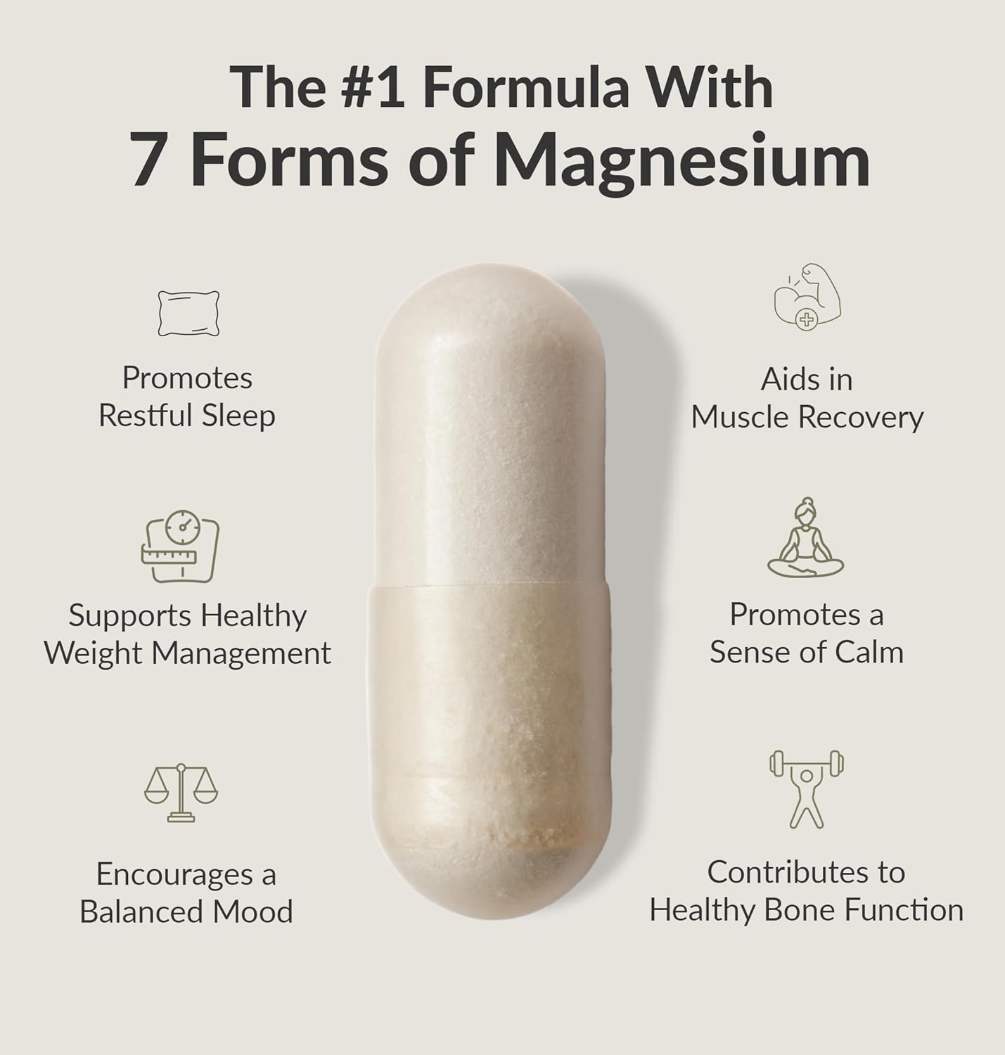 Magnesium Breakthrough Supplement 4.0 - Has 7 Forms of Magnesium: Glycinate, Malate, Citrate, and More - Natural Sleep and Brain Supplement - 90 Capsu