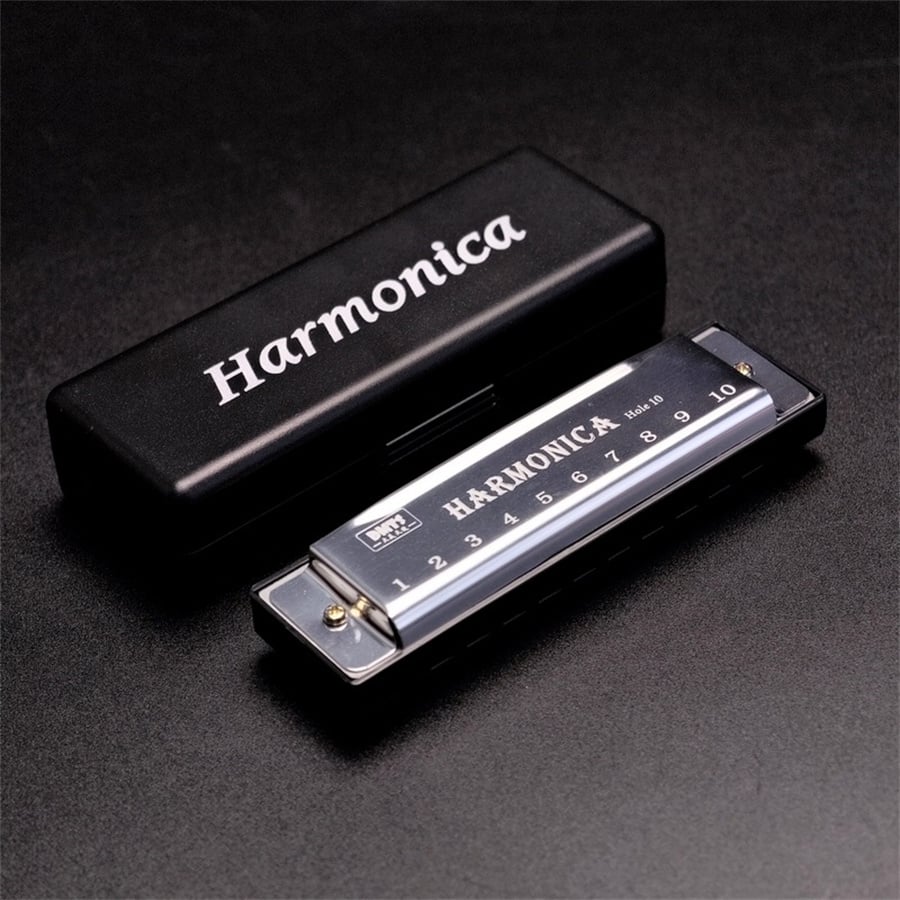 10 Holes Harmonica Mouthpiece Puzzle Musical Instrument Beginner Education Play Gift Copper Core Resin Harmonica