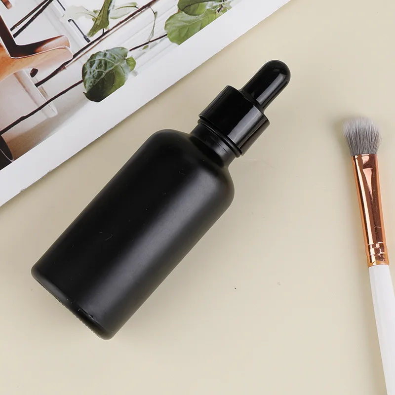 Empty Dropper Bottle Essential Oil Glass Bottle Aromatherapy Liquid Vial Plastic Head Pipette Refillable Bottles 30ml