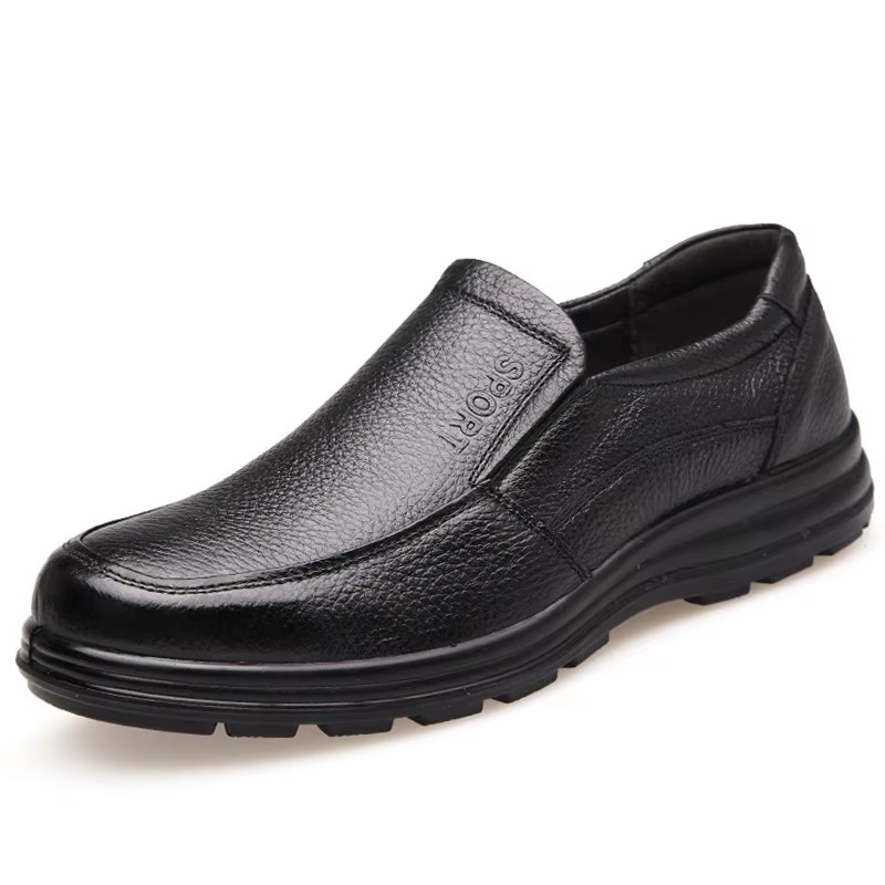 Genuine Leather Shoes Men Brand Footwear Non-slip Thick Sole Fashion Men's Casual Shoes Male Cowhide Loafers