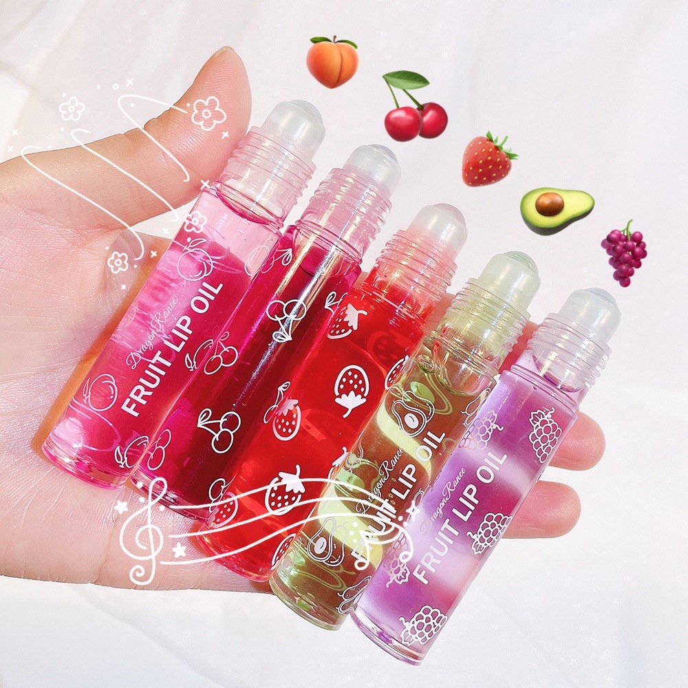 Dribbling Lip Oil Moisturizing&Moisturizing lipstick Liquid Moisturizing Rolling Ball Mouth Oil Colorless and Transparent Fruit