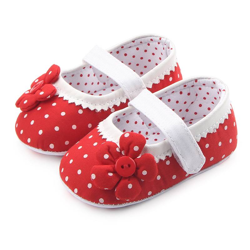 Dot Flower Baby Girls Shoes Soft Bottom Shoes Toddler Shoes Baby Shoes