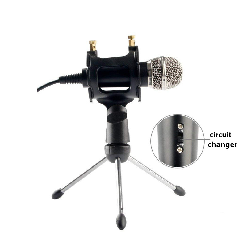 Notebook desktop computer microphone mobile phone K song voice condenser microphone with bracket set