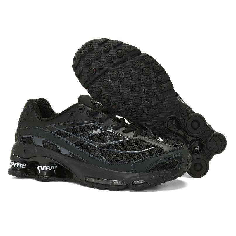 Supreme x Nike Shox Ride 2: Spring 2025 Air Column Boost Couple Running Shoes with PU Leather
