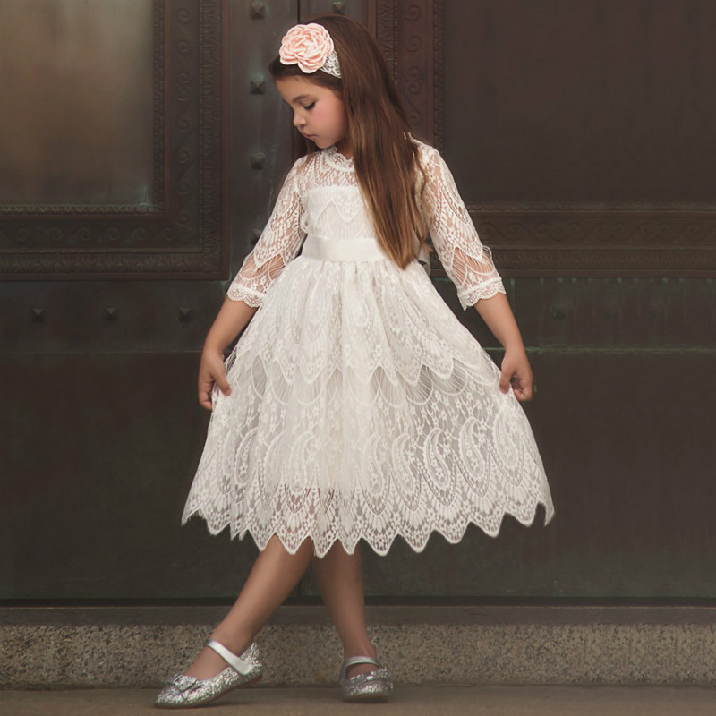 Autumn and winter explosions children's wear long-sleeved girls dress lace princess dress bow child skirt