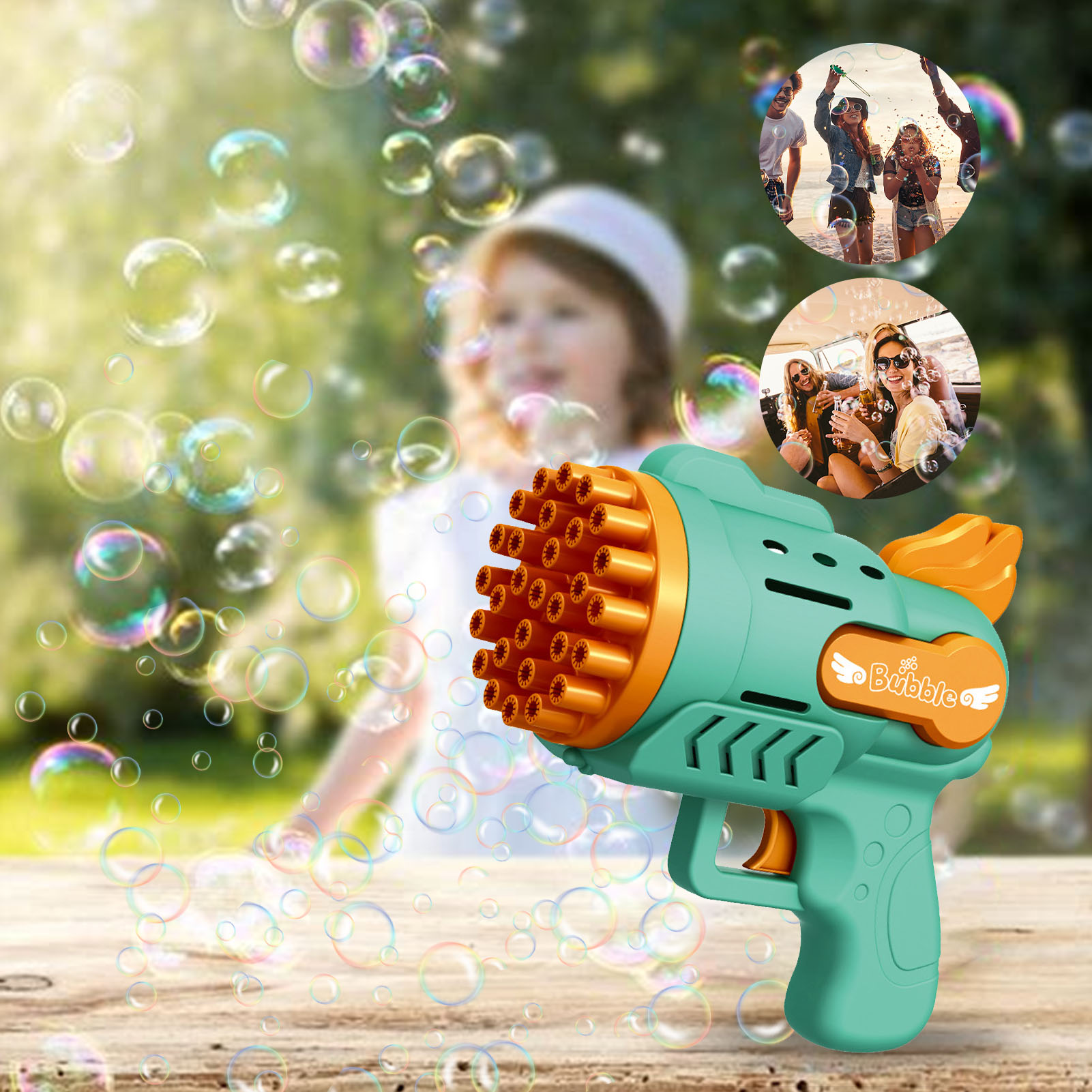 Rocket Bubble 29 Hole Bubble Machine Kids Portable Outdoor Toy With LED Light Electric Bubble Blower Toys For Children Gifts