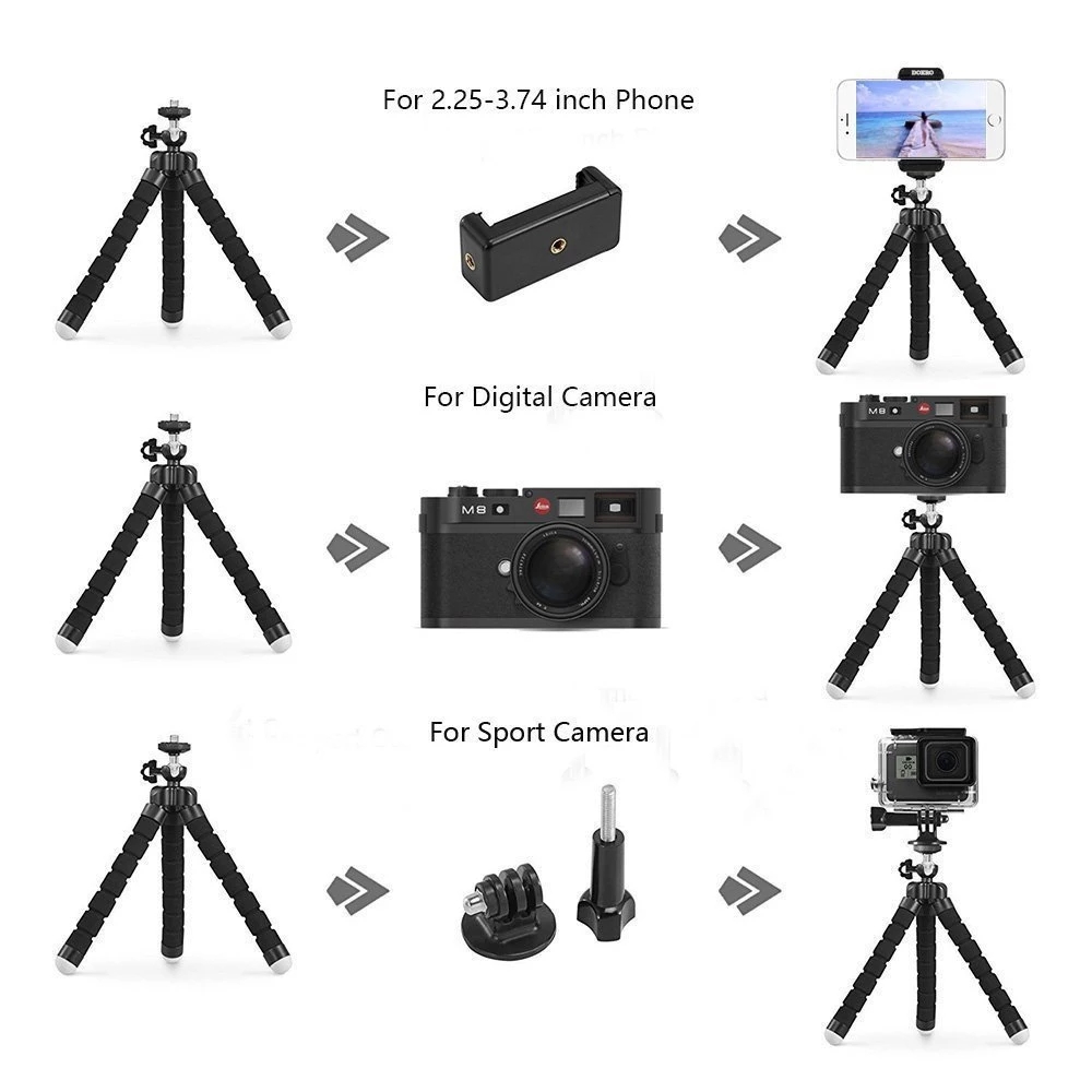 Flexible Gorillapod Octopus Mini Tripod With Bluetooth Remote for Phone Camera Holder Stand Mini Tripods For iPhone Android