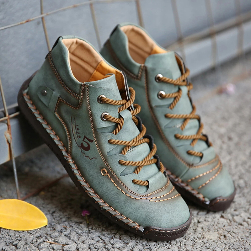 Handmade Leather Men Shoes Casual Split Leather Shoes Men Loafers Comfort Walking Shoes Men Flats Moccasins Shoes