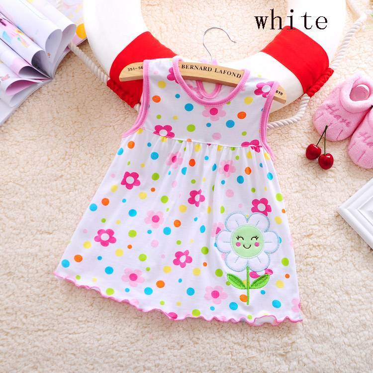 0-1 Year Old Baby L Dress Dress Skirt Female Flower Cotton Embroidery Princess Skirt