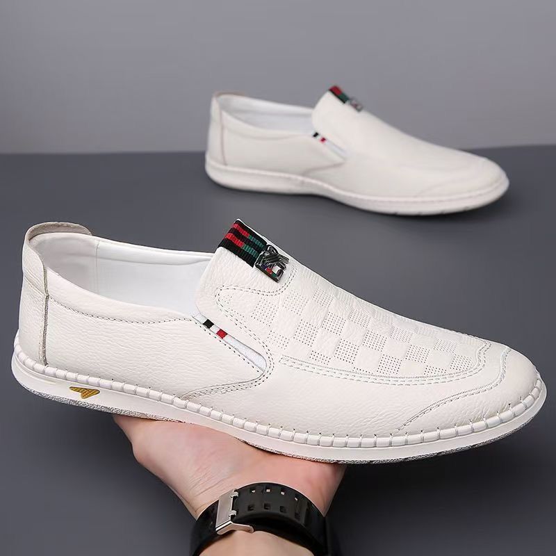 Summer New Designer Hallow Out Shoes for Men Fashion Casual Sandals Male Light Breathable Cow Leather Loafers Man