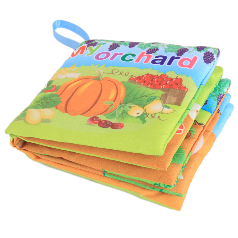 10pages Retail Baby Toys Infant Kids Early Development Cloth Books Colorful Educational Unfolding Activity Book