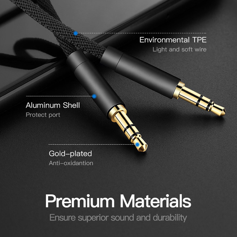 Male to Male Jack Aux Cable 3.5 to 3.5mm Audio Cable Male-Male Kabel Car AUX Nylon Cord for Car Headphones Speaker Wire Jack