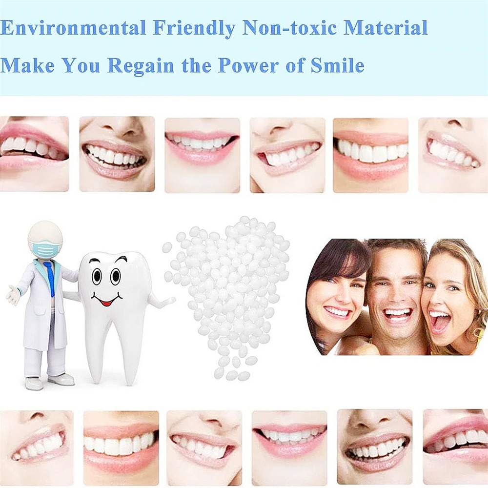 10g/Bag Tooth Repair Kit-Thermal Beads for Filling Fix The Missing and Broken Tooth or Adhesive The Denture Fake Teeth