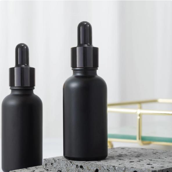 Empty Dropper Bottle Essential Oil Glass Bottle Aromatherapy Liquid Vial Plastic Head Pipette Refillable Bottles 30ml