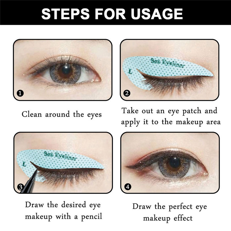 4 Sheets Eye Makeup Stencils Eyeliner Template Shaping Tools Eyebrows Eye Shadow Makeup Template Tool Styling Drawing Guide &