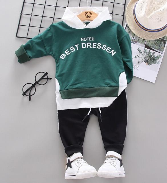 New kids clothing two pieces sports sets Korean version boys girls baby children casual hoodie trousers cotton suit