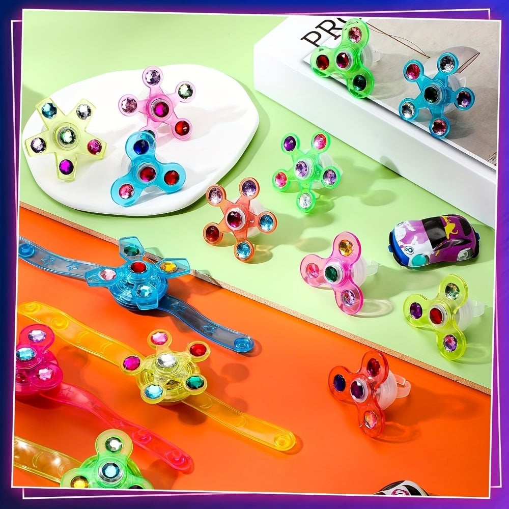 10 LED Luminous Fidget Spinner Bracelet, Kids Party Favor Gift Bag Filler Luminous Party Supplies Return Gift Carnival Gifts