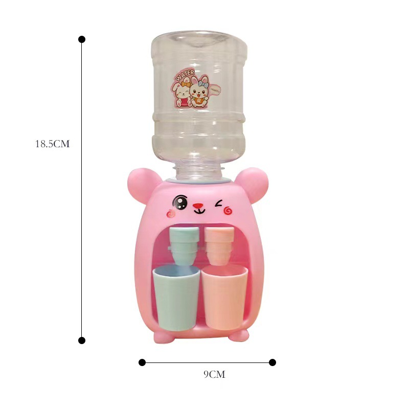 Cute Mini Water Dispenser For Children Kids Gift Cold/Warm Water Juice Milk Drinking Fountain Simulation Cartoon Pig Kitchen Toy