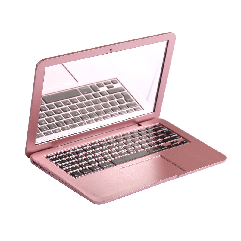 Portable Mini Cute Pocket Laptop Style Clear Glass Women Cosmetic Beauty Mirrors Fashion Notebook Form 2 Colors Optional