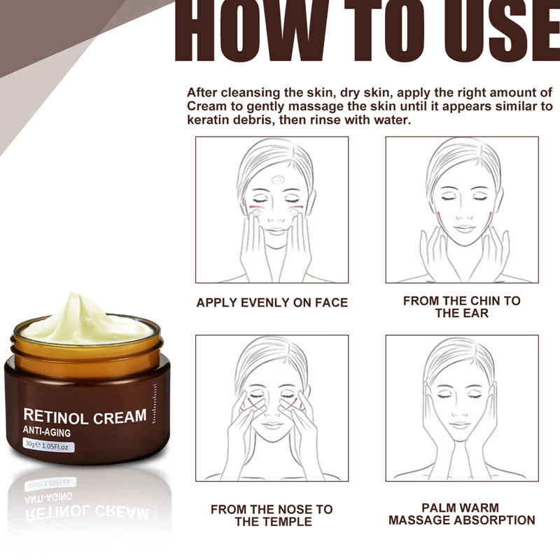 Retinol Face Cream Anti-wrinkle Skin Care Anti-Aging Firming Cosmetics Hyaluronic Acid Moisturizing Whitening Beauty Products