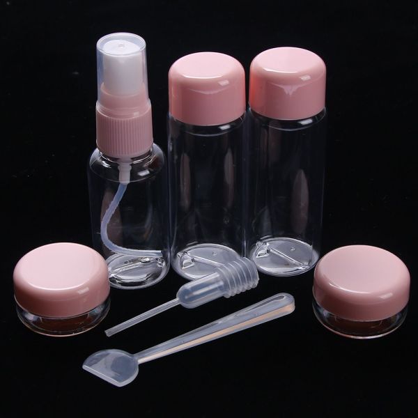 7pcs/Set water spray bottle travel empty pressed bottle shampoo cream lotion cosmetics bottles refillable bottles
