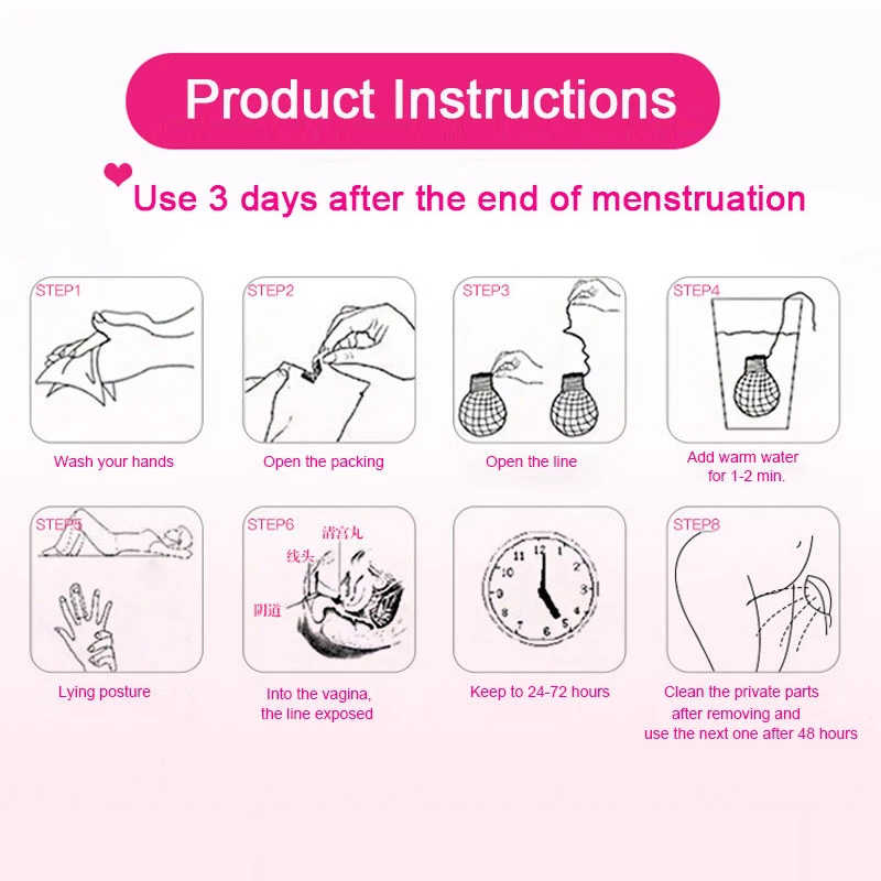 100pcs Yoni Pearl Detox Tampons Vaginal Cleansing Medical Treatment Tampon Yoni Steam Clean Point Tampon Women Beauty Health